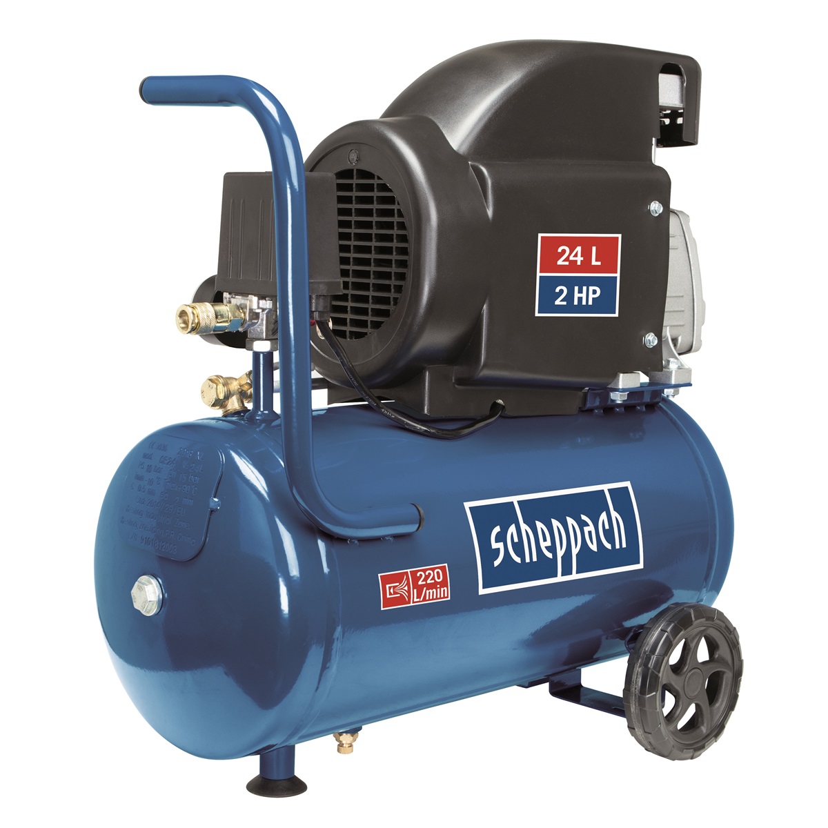 Scheppach 24 literes 8 Bar-os olajos kompresszor 220L/min